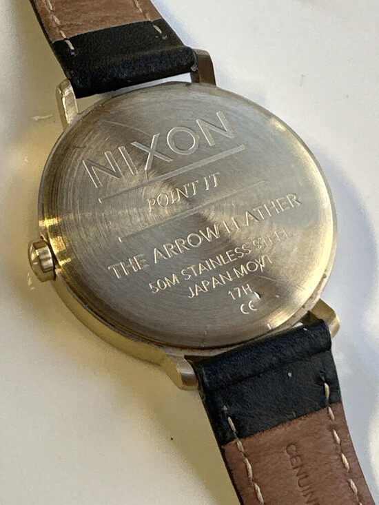 Nixon Arrow 38mm Black Leather Watch 1410 - Picture 4 of 6